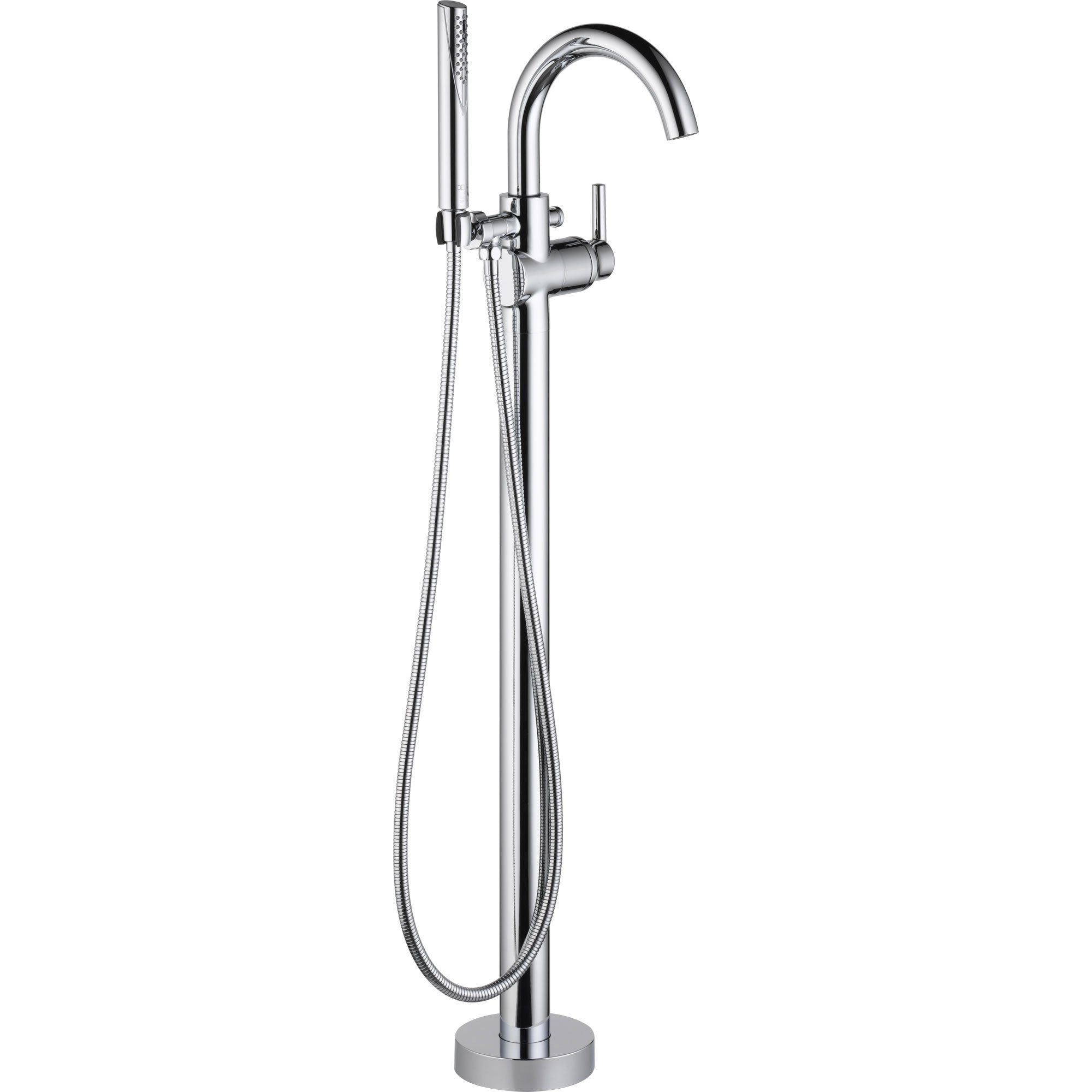 Delta Trinsic Chrome Floor Mount Freestanding Tub Filler Faucet with Valve D932V