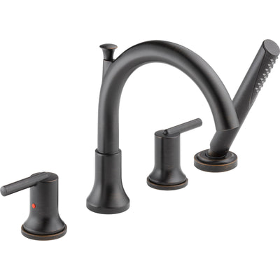 Delta Trinsic Venetian Bronze Roman Tub Faucet with Handshower and Valve D873V