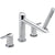 Delta Compel Deck-Mount Chrome Roman Tub Faucet with Valve and Handshower D875V