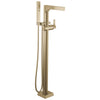 Delta Zura Champagne Bronze Finish Single Handle Floor Mount Tub Filler Faucet with Hand Shower Trim Kit (Requires Valve) DT4774CZFL