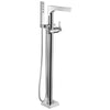 Delta Zura Collection Chrome Modern Floor Mount Freestanding Tub Filler Faucet with Hand Shower Trim Kit only (Requires Rough-in Valve) DT4774FL