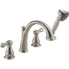 Delta Leland Stainless Steel Finish Tub Filler with Valve and Hand Shower D879V