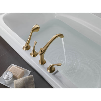 Delta Addison Champagne Bronze Roman Tub Faucet with Hand Shower Trim Kit 524982