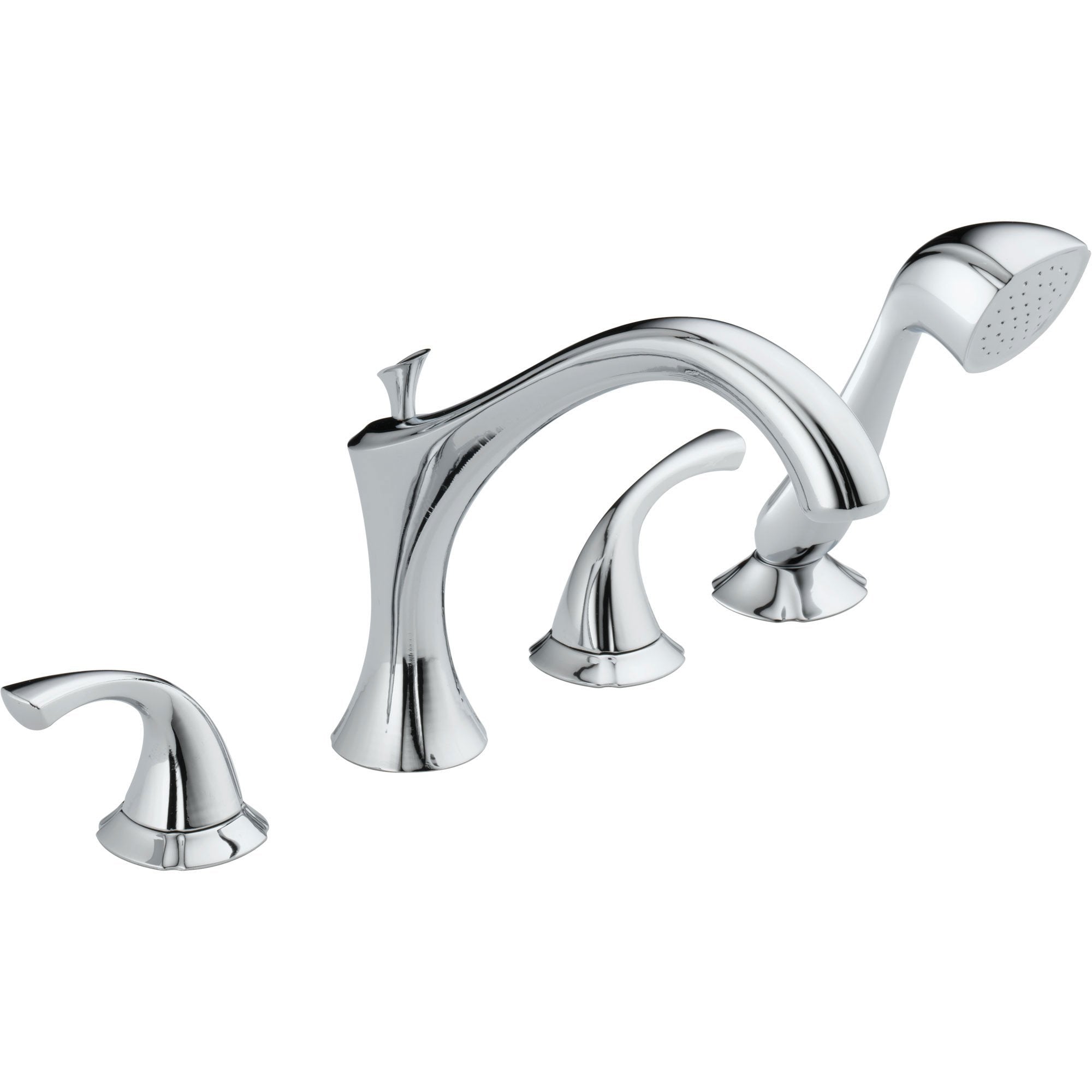 Delta Addison Deck-Mount Chrome Roman Tub Faucet Trim with Hand Shower 476459