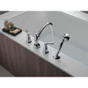 Delta Linden Collection Chrome Finish Deck Mounted Roman Tub Filler Faucet with Hand Shower Sprayer Trim Kit (Requires Rough-in Valve) DT4793