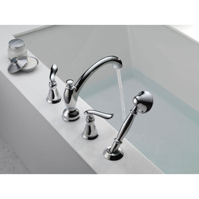 Delta Linden Deck-Mount Roman Tub Faucet with Handshower in Chrome 555627