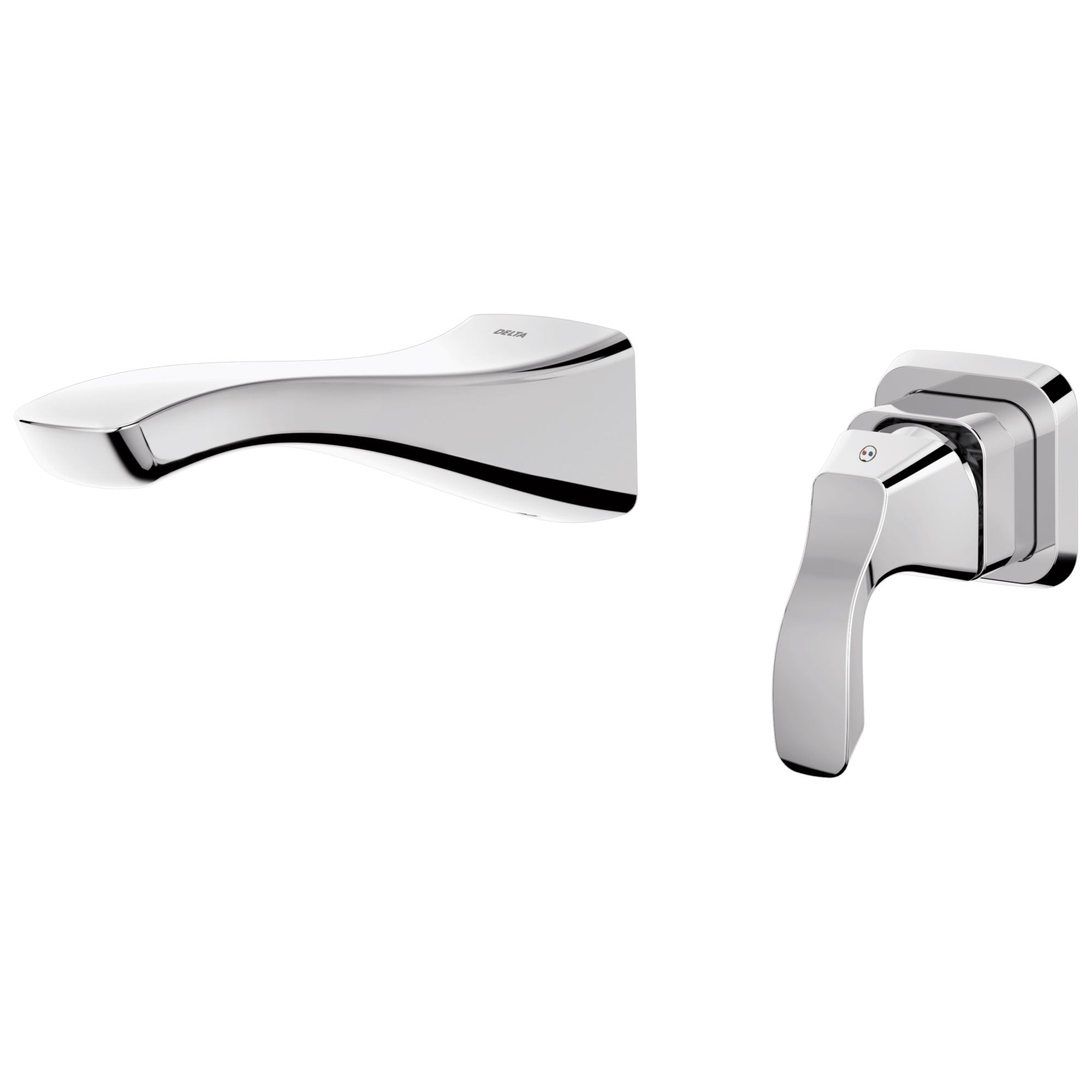 Delta Tesla Collection Chrome Finish Single Handle Modern Wall Mount Lavatory Bathroom Faucet INCLUDES Rough-in Valve D1901V