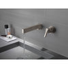 Delta Zura Collection Stainless Steel Finish Single Handle Modern Wall Mount Lavatory Bathroom Faucet INCLUDES Rough-in Valve D1899V