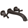 Delta Stryke Venetian Bronze Finish Cross Handle Wall Mounted Tub Filler Faucet Trim Kit (Requires Valve) DT57766RBWL