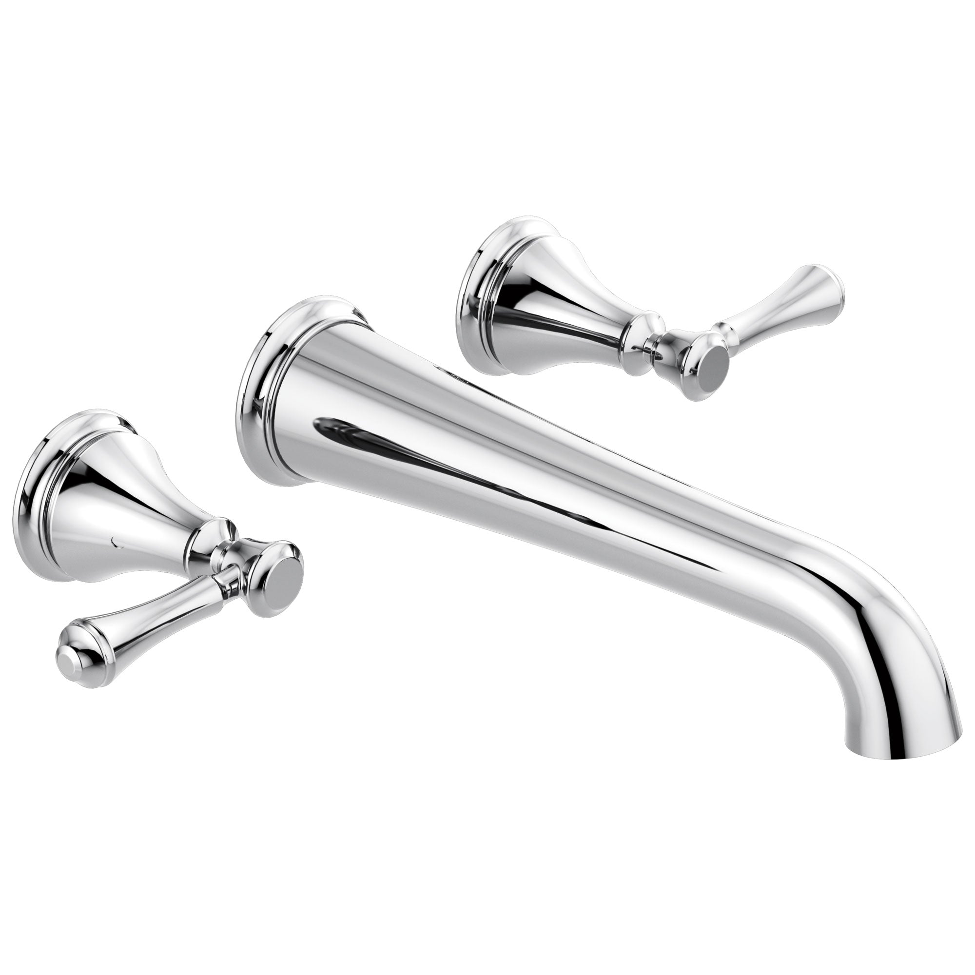 Delta Cassidy Chrome Finish 2 Handle Wall Mount Tub Filler Faucet Trim Kit (Requires Valve) DT5797WL