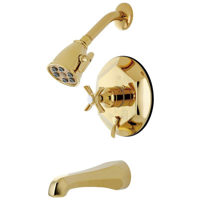 Kingston Brass VB46320ZX Tub and Shower Combination Faucet Polished Brass