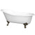 61" Small Cast Iron White Slipper Clawfoot Bathtub with Polished Chrome Feet