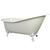 61" Small Cast Iron White Slipper Clawfoot Bathtub with White Feet