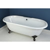 66" Large Cast Iron Freestanding Clawfoot Bathtub w/ Oil Rubbed Bronze Feet