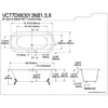 66" Large Cast Iron Double Ended White Claw Foot Bathtub with Satin Nickel Feet