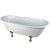 67" Large Cast Iron Double Slipper Freestanding Clawfoot Tub w/ Chrome Feet