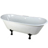 67" Large Cast Iron Double Slipper Clawfoot Bathtub with Oil Rubbed Bronze Feet