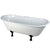 67" Large Cast Iron Double Slipper Clawfoot Bathtub with Oil Rubbed Bronze Feet