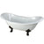 72" Large Cast Iron Double Slipper Clawfoot Bathtub with Oil Rubbed Bronze Feet