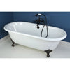 66" Large Cast Iron Double Ended Clawfoot Bathtub with Oil Rubbed Bronze Feet