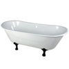 67" Large Cast Iron Double Slipper Claw foot Bathtub with Oil Rubbed Bronze Feet