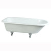 67" Large Cast Iron Roll Top Freestanding Clawfoot Bathtub w/ Chrome Feet