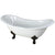 72" Large Cast Iron Double Slipper Clawfoot Tub with Oil Rubbed Bronze Feet