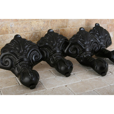 61" Small Cast Iron White Slipper Clawfoot Bathtub with Oil Rubbed Bronze Feet