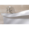 69" Large White Slipper Acrylic Clawfoot Bath Tub with Satin Nickel Lion Feet