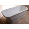 71" Contemporary Pedestal Double Ended White Acrylic Freestanding Bath Tub