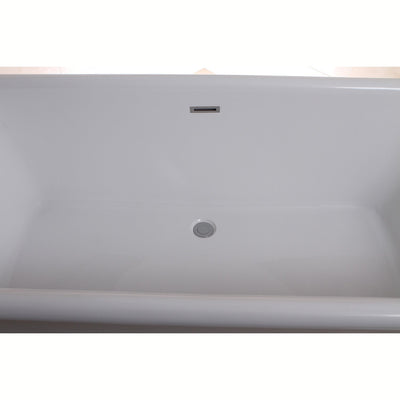 71" Contemporary Pedestal Double Ended White Acrylic Freestanding Bath Tub