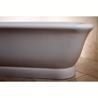 71" Contemporary Pedestal Double Ended White Acrylic Freestanding Bath Tub