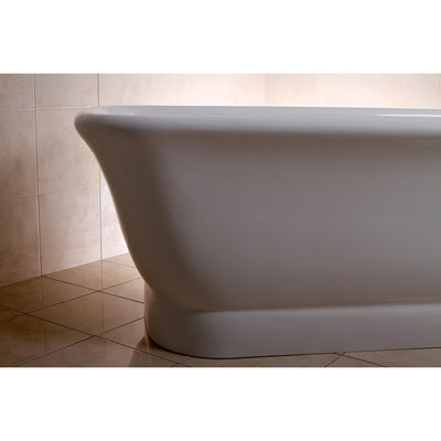 71" Contemporary Pedestal Double Ended White Acrylic Freestanding Bath Tub