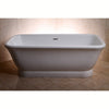 71" Contemporary Pedestal Double Ended White Acrylic Freestanding Bath Tub