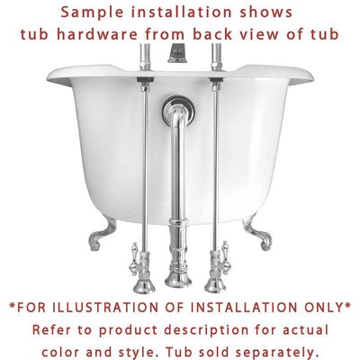 Satin Nickel Deck Mount Clawfoot Tub Faucet w hand shower w Drain Supplies Stops CC415T8system