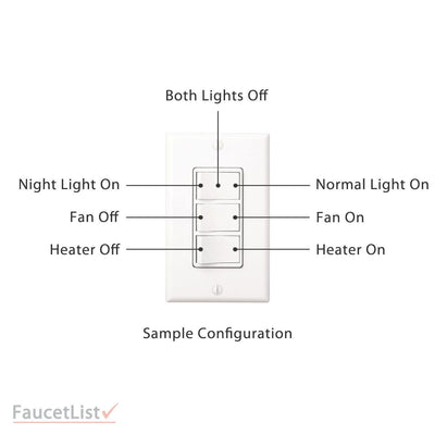 NuTone QTXN110HFLT High Power 110CFM Exhaust Ventilation Bathroom Fan with Heater and Fluorescent Light INCLUDES 3 Switch 4-Function Heater, Fan, Light, Night-Light Wall Control Kit